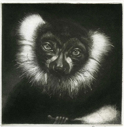Lulu-le-lemurien manière noire 10 x 10 cm